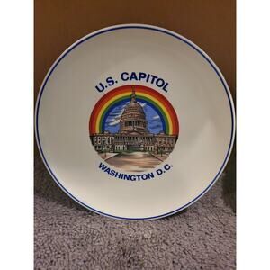Rainbow Over United States Capitol, Washington D.C. Collectible Souvenir Plate